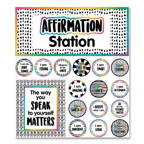 Bulletin Boards | Carson-Dellosa 110569 13.8 in. x 16 in. Affirmation Station Motivational Bulletin Board Set - Multicolor (32/Set) image number 0