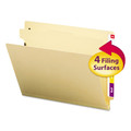 File Folders | Smead 26825 2 in. Expansion 4-Fastener End Tab Classification Folders - Letter Size/Manila Exterior (10/Box) image number 1