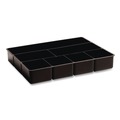 Desktop Organizers | Rubbermaid 11906ROS 11.88 in. x 15 in. x 2.5 in. 7-Compartments Plastic Extra Deep Desk Drawer Director Tray - Black image number 1
