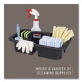 Cleaning Carts | Rubbermaid Commercial 2202586 Cleaning Caddy Compatible with Full-Size and Compact Housekeeping Carts - Black (6/Carton) image number 4