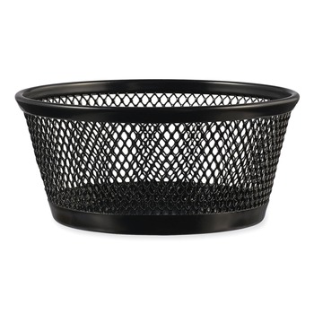 Universal UNV20014 4.38 in. x 2 in. Steel Mesh Storage Dish - Jumbo, Black