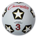 Breakroom Supplies | Champion Sports SRB3 No. 3 Size Soccer Rubber Sports Ball - White/Black image number 0