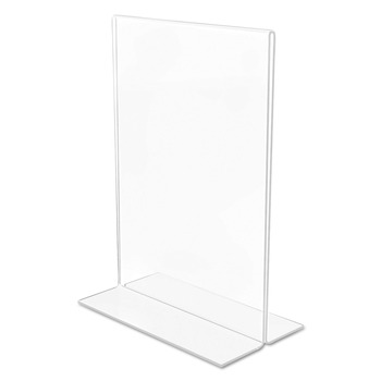Deflecto 69101 5 in. x 7 in. Insert Classic Image Double-Sided Sign Holder - Clear