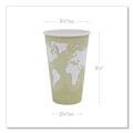 Cups and Lids | Eco-Products EP-BHC16-WAPK 16 oz. World Art Renewable and Compostable Paper Hot Cups - Moss (50/Pack) image number 2