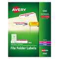 Dividers & Tabs | Avery 05066 0.66 in. x 3.44 in. Permanent TrueBlock File Folder Labels with Sure Feed Technology - White (30/Sheet, 50 Sheets/Box) image number 0