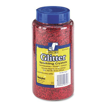  | Pacon P0091740 16 oz Spectra Glitter 0.04 Hexagon Crystals Shaker-Top Jar - Red