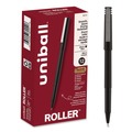 Pens | uni-ball 60151 0.5 mm Stick Roller Ball Pen - Black Ink/Black Matte Barrel/Extra-Fine (1-Dozen) image number 0