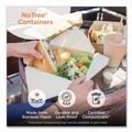 Food Trays, Containers, and Lids | World Centric TO-NT-3 6.25 in. x 8.7 in. x 2.5 in. 65 oz. Sugarcane No Tree Folded Takeout Containers - Natural (200/Carton) image number 3