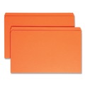 File Folders | Smead 17510 0.75 in. Expansion Straight Tabs Legal Size Reinforced Top Tab Colored File Folders - Orange (100/Box) image number 0