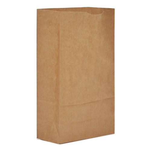 Food Service | Ross & Wallace Paper Products 130306500PK/BL 5.88 in. x 3.63 in. x 11 in. #6 Size Extra-Heavy-Duty Grocery Paper Bags - Kraft (500/Bundle) image number 0