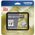 Tapes | Brother TZEPR935 0.47 in. x 26.2 ft. TZe Premium Laminated Tape - White on Silver image number 0