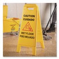 Floor Signs & Safety Signs | Carlisle 3690000 11 x 25 x 25 Wet Floor Sign (English/Spanish) - Yellow image number 5