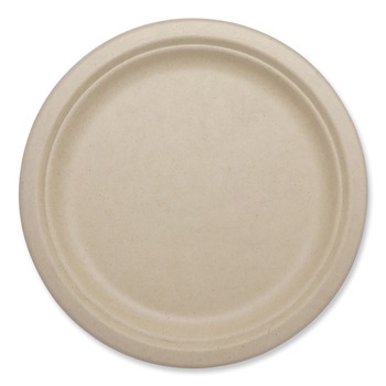 World Centric PL-SC-U9-LFP 9.1 in. Diameter Paper Fiber Plates - Natural (1000/Carton)
