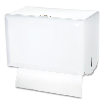 FACILITY MAINTENANCE SUPPLIES | San Jamar T1800WH 10.75 in. x 6 in. x 7.5 in. Singlefold Paper Towel Dispenser - White