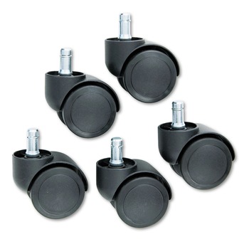 CABLE MANAGEMENT | Master Caster 64335 2 in. Soft Polyurethane Wheel Oversized Neck Grip Ring Type B Stem Safety Casters - Matte Black (1-Set)