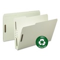 File Folders | Smead 20004 2 in. Expansion Recycled Pressboard Fastener Folders - Gray-Green Exterior/Legal Size (25/Box) image number 0