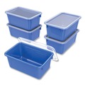 Boxes & Bins | Storex 62408U05C 1 Section 2 Gallon 8.2 in. x 12.5 in. x 11.5 in. Cubby Bin with Lid - Blue (5/Pack) image number 3