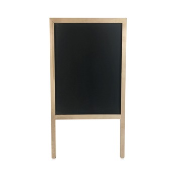 CHALKBOARDS | Flipside 31222 25 in. x 24 in. x 48.5 in. Black Chalkboard Marquee Sign - Black, Natural Wood Frame