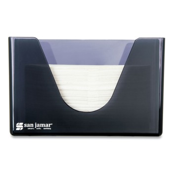 San Jamar T1720TBK 11 in. x 4.38 in. x 7 in. Countertop Folded Towel Dispenser - Black Pearl