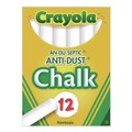 Arts & Crafts Supplies | Crayola 501402 3 in. x 0.31 in. Nontoxic Anti-Dust Chalk - White (12/Box) image number 0