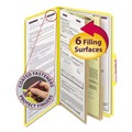 File Folders | Smead 19034 Pressboard Six-Section Top Tab Classification Folders - Legal, Yellow (10/Box) image number 3