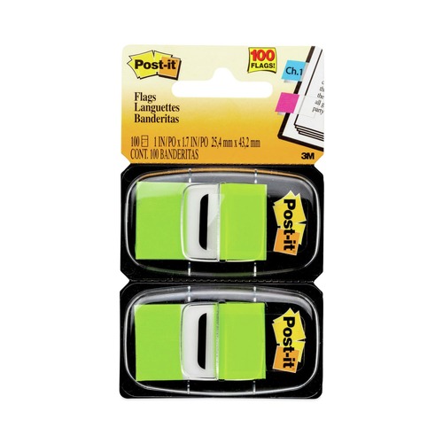 Page Flags | Post-it Flags 680-BG2 Standard Page Flags in Dispenser - Bright Green (100/Pack) image number 0