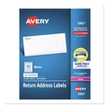 Labels | Avery 05967 0.5 in. x 1.75 in. Address Labels with Sure Feed Technology for Laser Printers - White (20000/Box) image number 0