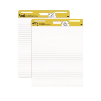  | Post-it Easel Pads Super Sticky 561WL VAD 2PK 30 Sheets Presentation Format 1.5-in Rule 25-in x 30-in Vertical-Orientation Self-Stick Easel Pads - White (2/Carton)