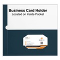 File Folders | Universal UNV56418 11 in. x 8-1/2 in. Cardboard Paper, Laminated Two-Pocket Folder - Navy (25/Pack) image number 3