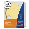 Dividers & Tabs | Avery 11113 Big Tab 11 in. x 8.5 in. 5-Tab Double-Sided Gold Edge Reinforcing Insertable Dividers - Clear/Buff (24/Box) image number 0