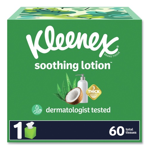 Paper Towels and Napkins | Kleenex 54271 Soothing Lotion 3-Ply Facial Tissue - White (1620/Carton) image number 0