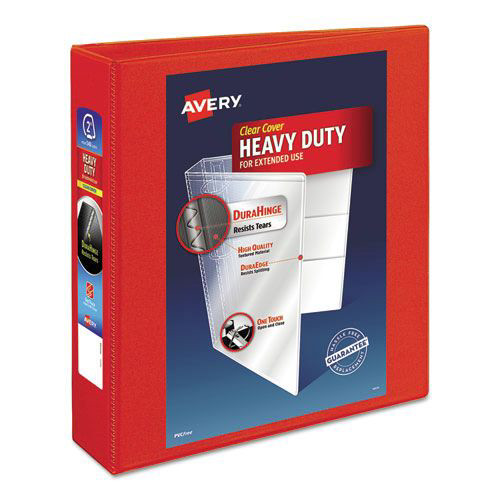 Binders | Avery 79225 11 in. x 8.5 in. 2 in. Capacity 3 Rings Heavy-Duty View Binder with DuraHinge and One Touch EZD Rings - Red image number 0