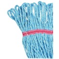  | Boardwalk BWK503BLCT 5 in. Super Loop Cotton/Synthetic Fiber Wet Mop Head - Large, Blue (12/Carton) image number 4