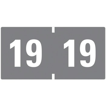 Smead 68319 0.75 in. x 1.5 in. "19-in Yearly End Tab File Folder Labels - Gray (500/Roll)