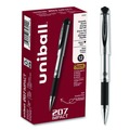 Pens | uni-ball 65800 207 Impact 1 mm Stick Gel Pen - Black Ink/Silver/Black Barrel/Bold (1-Dozen) image number 0