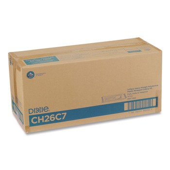Dixie CH26C7 Heavyweight Polystyrene Cutlery Fork/Knife/Teaspoon Plastic White (250/Carton)