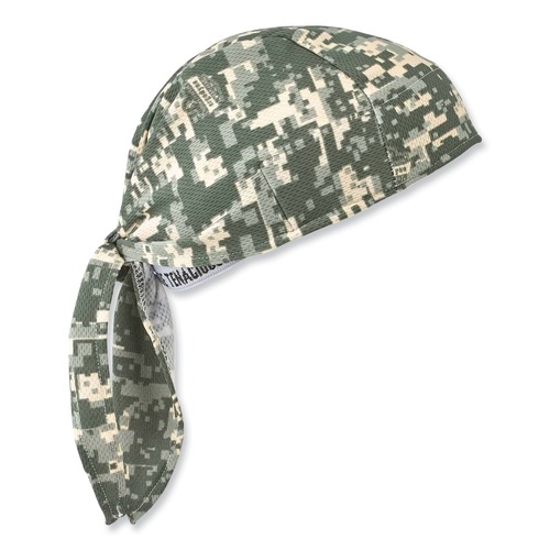 Safety & First Aid | Ergodyne 12478 Chill-Its 6615 One Size Fits Most High-Performance Bandana Doo Rag with Terry Cloth Sweatband - Camo image number 0
