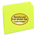 File Folders | Smead 12910 Straight Tabs Letter Size 0.75 in. Expansion Reinforced Top Tab Colored File Folders - Yellow (100/Box) image number 5