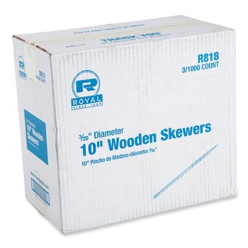 PRODUCTS | AmerCareRoyal R818 10 in. Wooden Skewers - Natural (3000/Carton)