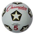 Breakroom Supplies | Champion Sports SRB5 No. 5 Size Rubber Sports Ball For Soccer - White/Black image number 0