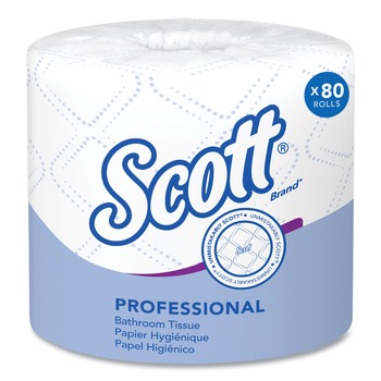 PAPER AND DISPENSERS | Scott 04460 Essential Standard Septic Safe 2 Ply Roll Bathroom Tissue - White (80/Carton)