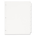 Dividers & Tabs | Avery 11507 Write and Erase 11 in. x 8.5 in. 8-Tab Plain-Tab Paper Dividers - White (24/Box) image number 1