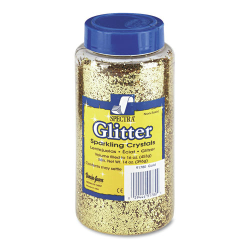 Arts & Crafts Supplies | Pacon P0091780 16 oz Spectra Glitter 0.04 Hexagon Crystals Shaker-Top Jar - Gold image number 0
