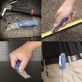 Box Cutters & Utility Knives | Great Neck 12113 2 in. Blade 3.5 in. Aluminum Handle 1 Utility Blade Sheffield Folding Lockback Knife - Blue image number 8