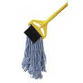 Mops | Boardwalk BWK902BL Loop-End Mop Head with Scrub Pad - Medium, Blue (12/Carton) image number 6