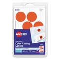 Labels | Avery 05497 1.25 in. Diameter Printable Self-Adhesive Removable Color-Coding Labels - Neon Red (8/Sheet, 50 Sheets/Pack) image number 0