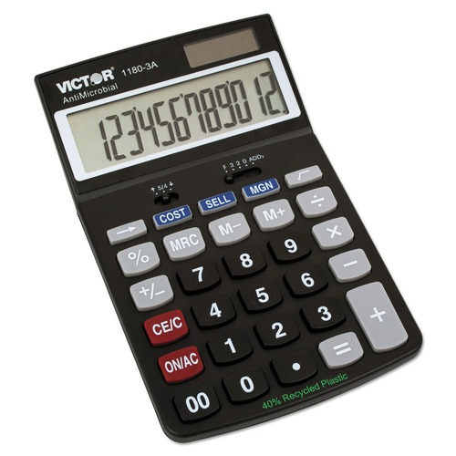 Calculators | Victor 11803-A 12-Digit LCD Antimicrobial Desktop Calculator image number 0