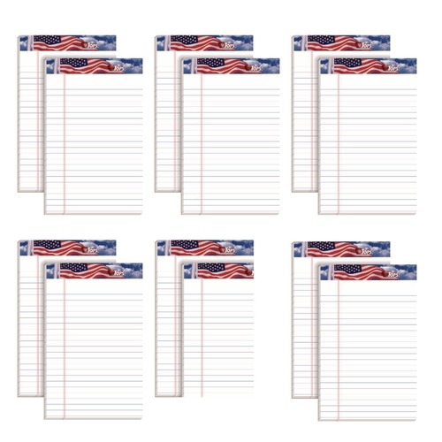 Just Launched | TOPS 75101 American Pride 5 in. x 8 in. Writing Pad - Narrow, White (50 Sheets/Pad, 12 Pads/Pack) image number 0