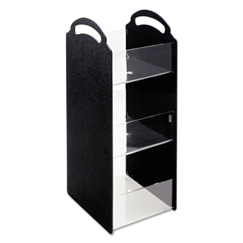 Vertiflex Commercial Grade VFCT-18 6.13 in. x 8 in. x 18 in. 6-Compartment Compact Condiment Organizer - Black