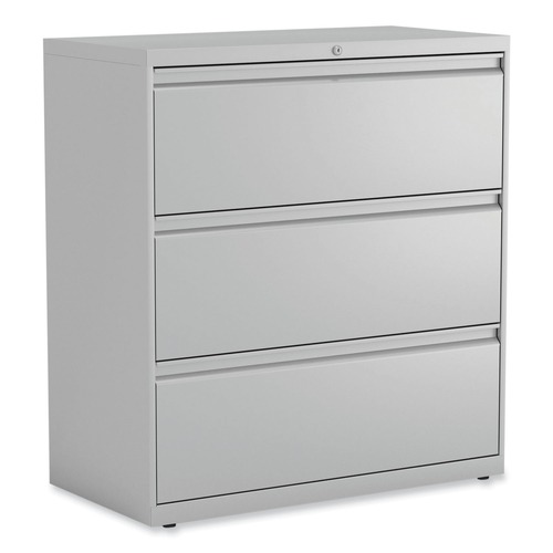 Office Filing Cabinets & Shelves | Alera 25490 36 in. x 18.63 in. x 40.25 in. 3 Legal/Letter/A4/A5 Size Lateral File Drawers - Light Gray image number 0